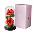 Mothers Day Rose Gifts for Mom, Galaxy Glass Rose Forever Eternal Crystal Flower Light Up Rose in Glass Dome with Butterfly Moth